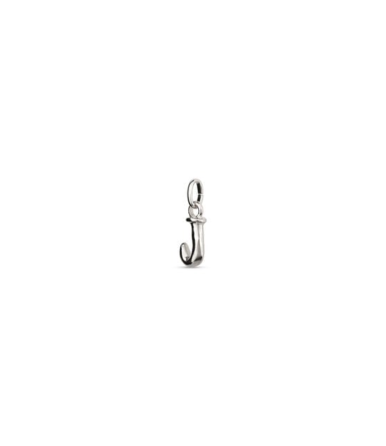 Small J initial charm, Silver, large